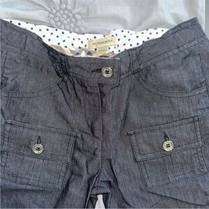 Burberry Charcoal Cargo Pants with Polka Dot Lining